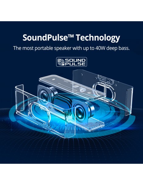 Tronsmart Element Mega SoundPulse™ Altoparlante Bluetooth 5.0 con uscita fino a 40W suono digitale 3D controllo touch - Nero Soddisfazione Garantita