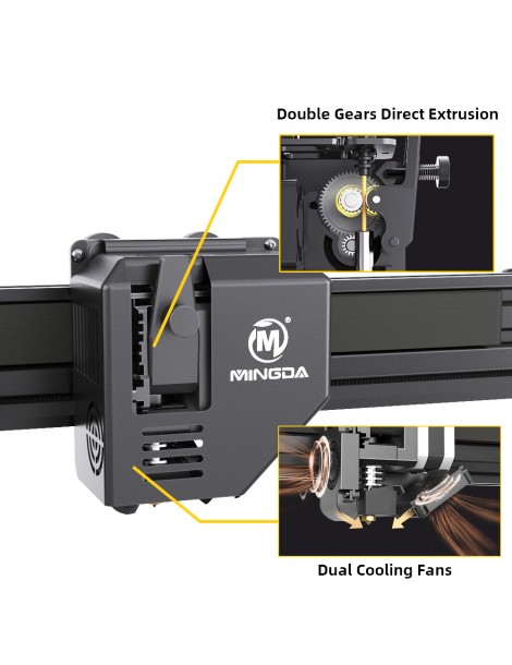 MINGDA Magician Pro Stampante 3D livellamento automatico estrusione diretta a doppio ingranaggio 400*400*400 mm Consegna Veloce