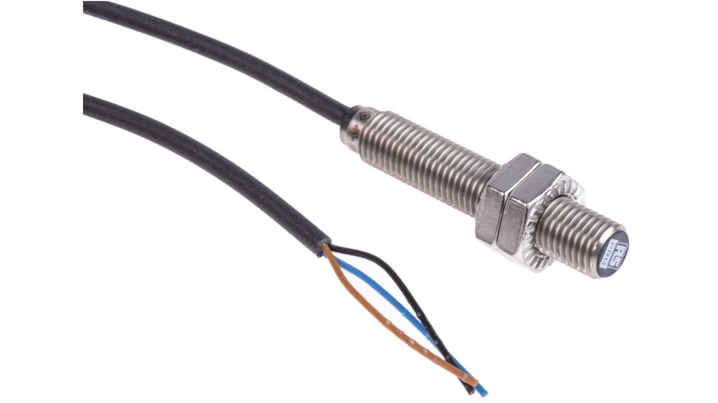 Rs-Online Sensore di prossimità Cilindro filettato RS PRO M8 rilevamento 2 mm 10 → 30 V c.c