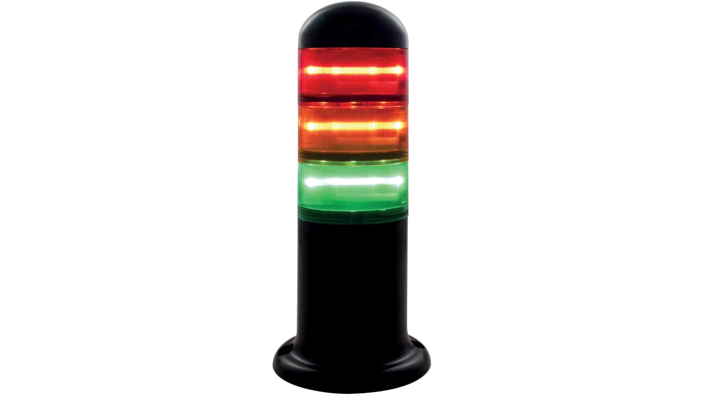 Rs-Online Torretta di segnalazione RS PRO 120 240 V ca LED lenti Rosso/Verde/Ambra