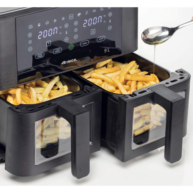 Ariete FRIGGITRICE AD ARIA 9L DOPPIO CESTELLO CON VETRO Nuova