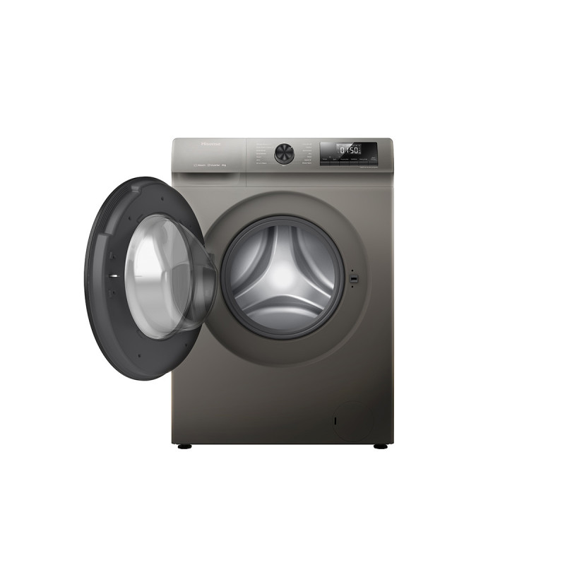 ﻿Hisense WFQP8014EVMT lavatrice Caricamento frontale 8 kg 1400 Giri/min Acciaio inox Moda