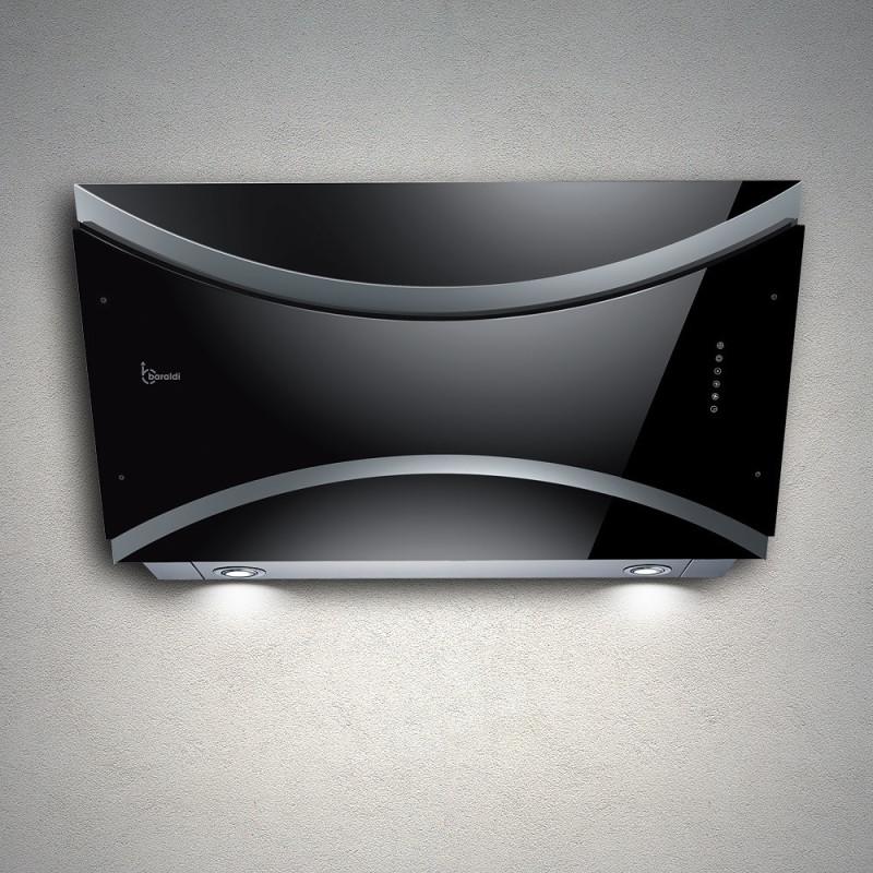 Baraldi QEEN Cappa Cucina a Parete 90 cm 900 m3/h - Vetro Nero Spedizione Gratuita