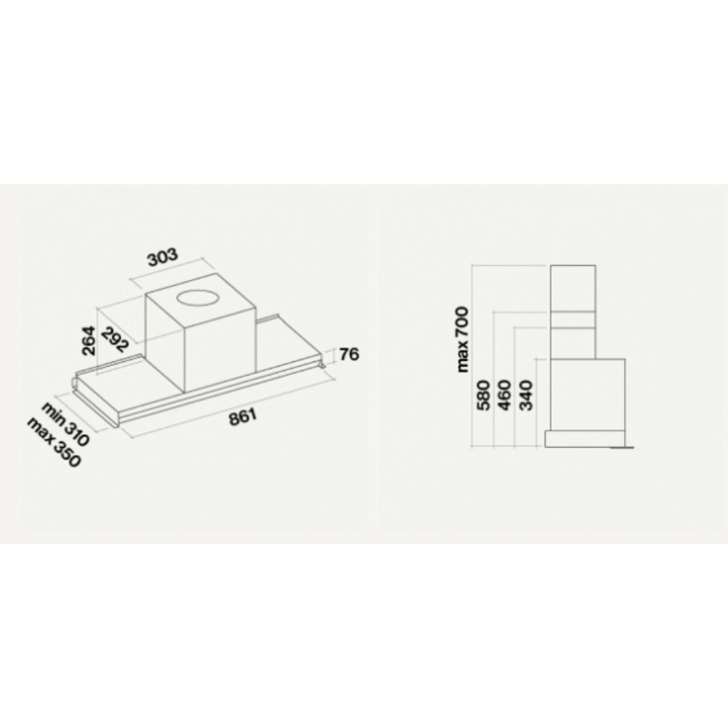 Falmec Virgola No-Drop Integrato Acciaio inox 800 m³/h B Flash Sale