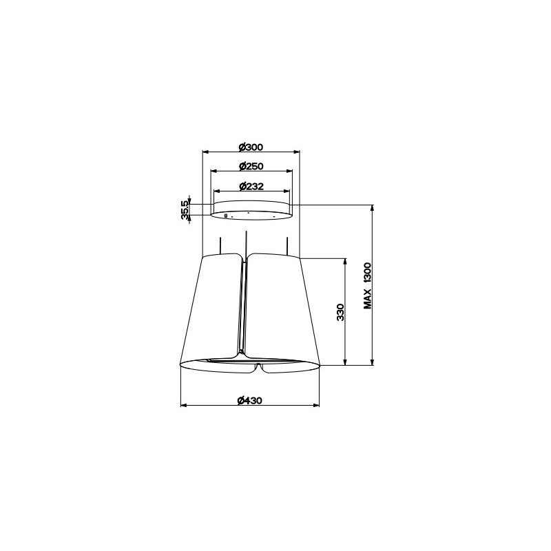 FABER S.p.A. Beat WH Matt F45 Sospeso Bianco 720 m³/h Acquista Ora