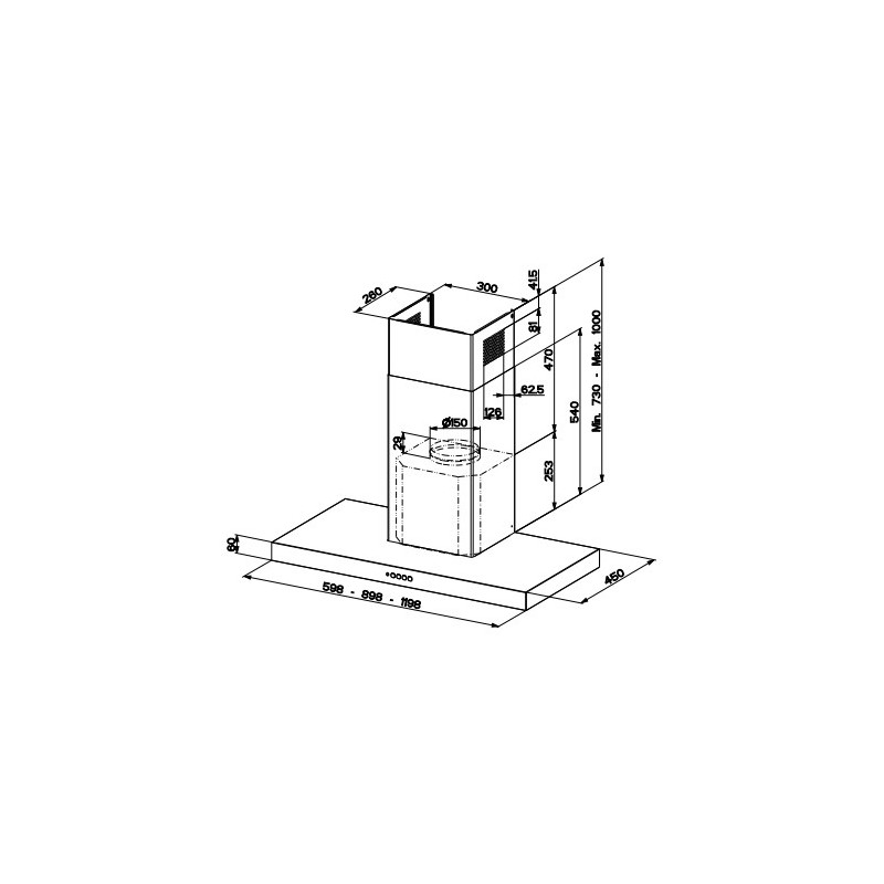 FABER S.p.A. Stilo Comfort BK Matt A90 Cappa aspirante a parete Nero 690 m³/h B Fino Al -60%