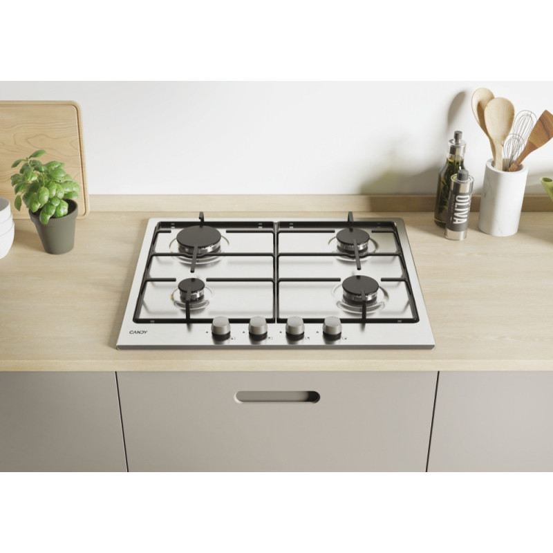 Candy Timeless CDOY6GRX Acciaio inox Da incasso 59 cm Gas 4 Fornello(i) Promozione