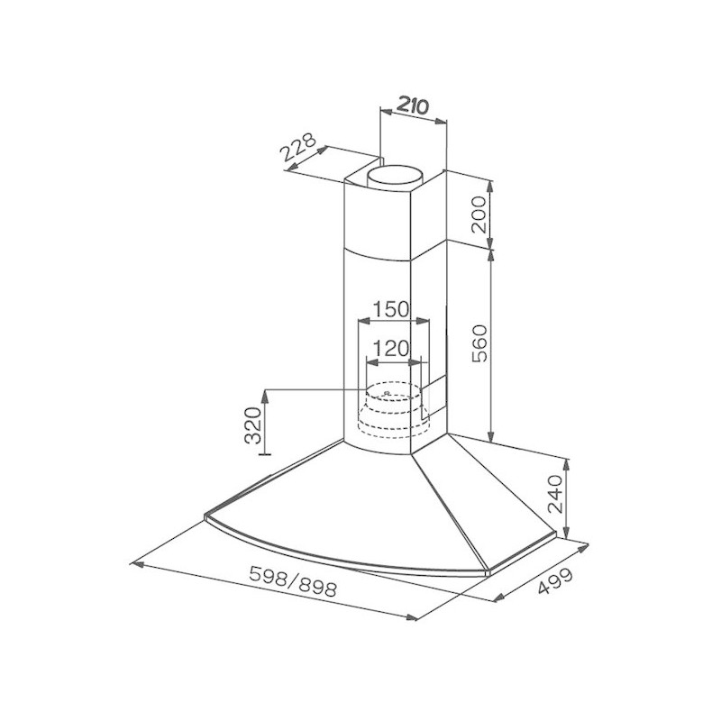 FABER S.p.A. TENDER X A60 Cappa aspirante a parete Acciaio inox 400 m³/h D Nuova
