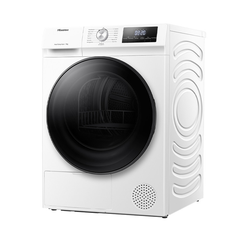 Hisense DHQA902U asciugatrice Libera installazione Caricamento frontale 9 kg A++ Bianco Moda