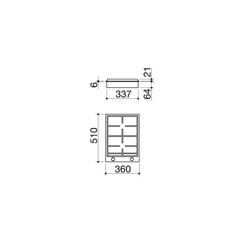 Barazza 1PBF2 piano cottura Acciaio inox Da incasso Gas 2 Fornello(i) In Saldo
