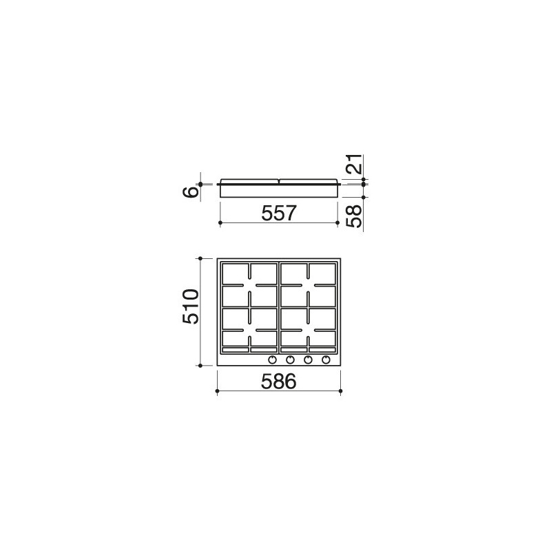Barazza 1PBF64 piano cottura Nero Acciaio inox Da incasso Gas 4 Fornello(i) 2025