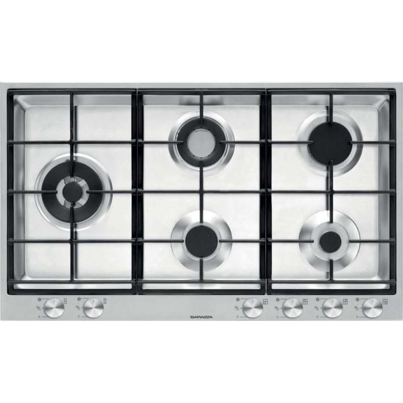 Barazza 1PBF95 piano cottura Nero Acciaio inox Da incasso Gas 5 Fornello(i) Italia