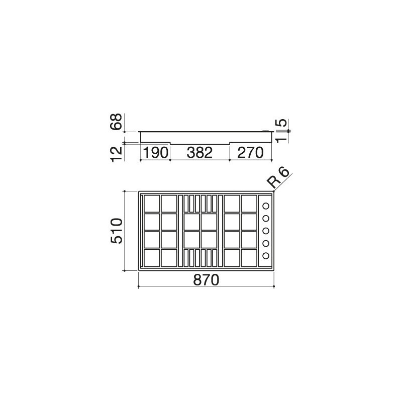 Barazza 1PLB5I piano cottura Acciaio inox Da incasso Gas 5 Fornello(i) Spedizione Gratuita