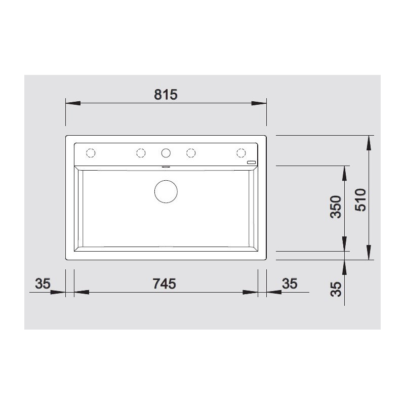 BLANCO 1525872 LAVELLO DALAGO 8 1 vasca dimensione 815x510 mm silgranit nero Consegna Veloce