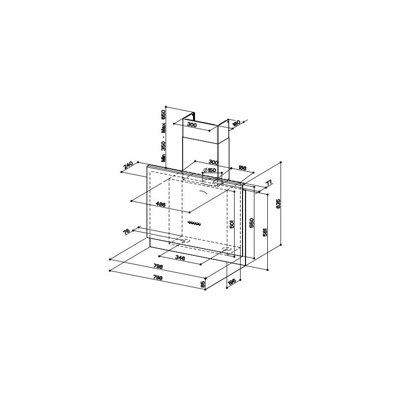 FABER S.p.A. Talika OC A80 Cappa aspirante a parete Rame 560 m³/h Sconto