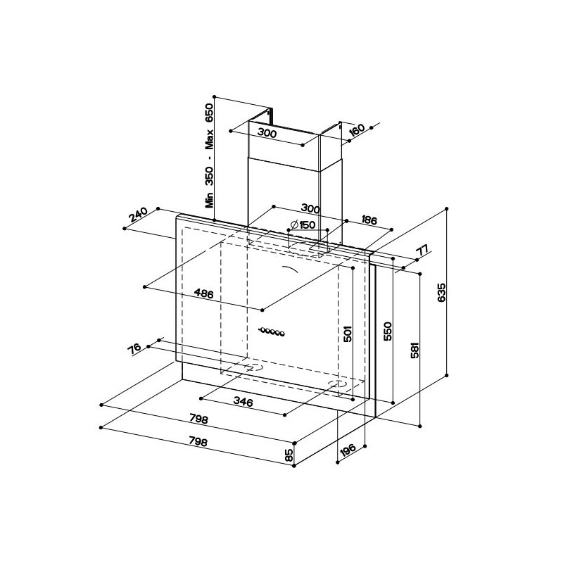 FABER S.p.A. Talika CT A80 Cappa aspirante a parete Titanio 560 m³/h Offerta