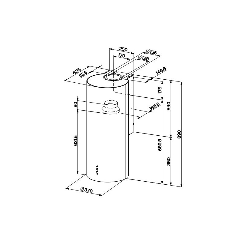 FABER S.p.A. Cylindra Plus WH GLOSS A37 Cappa aspirante a parete Bianco 680 m³/h Consegna Veloce