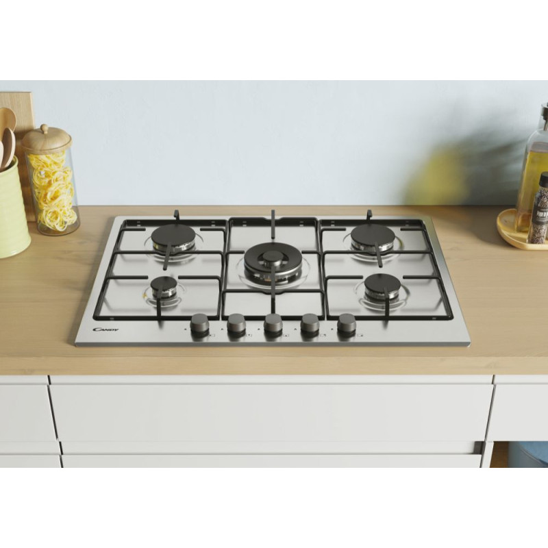 Candy Timeless CDOY7W4X Acciaio inox Da incasso 74 cm Gas 5 Fornello(i) Sottocosto