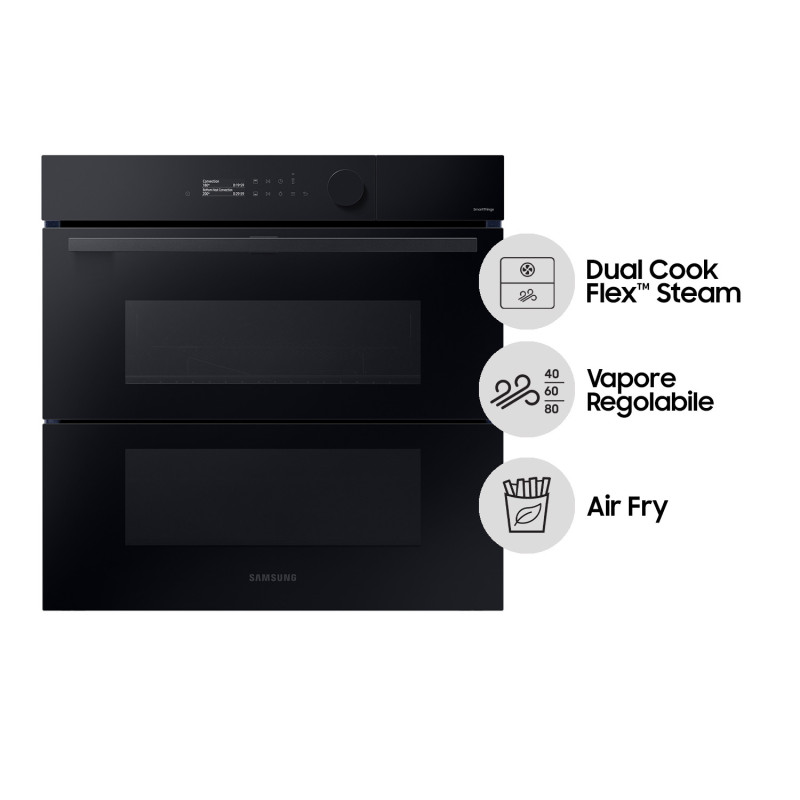 Samsung NV7B5760WBK Forno ad incasso a Vapore Serie 5 76 L A+ Vetro Nero Rilascio limitato