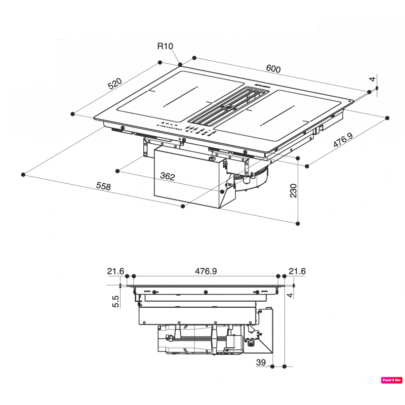 FABER GALILEO SMART BK Piano Cottura a induzione con Cappa Integrata 60 cm + Kit 340.0627.228 - Vetro Nero Soddisfazione Garantita