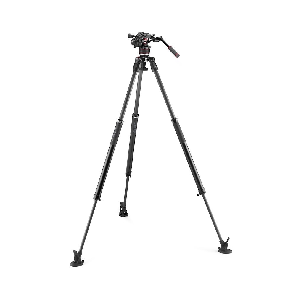 Manfrotto Nitrotech 608 con Treppiede 635 Fast Tubo Singolo Carbonio
